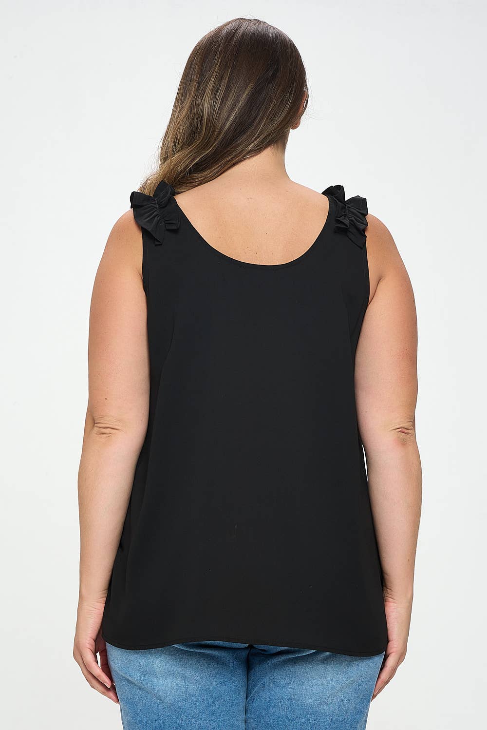 Faydra Frilled Top - Plus Size - Black
