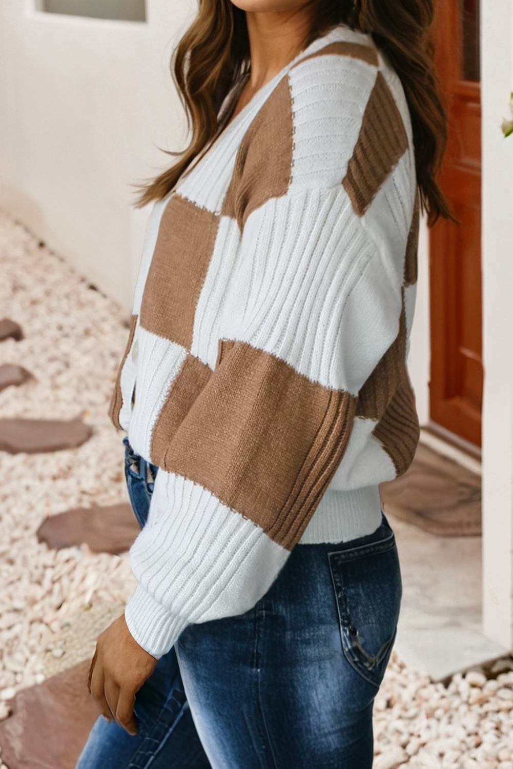 Charli Checkered Cardigan