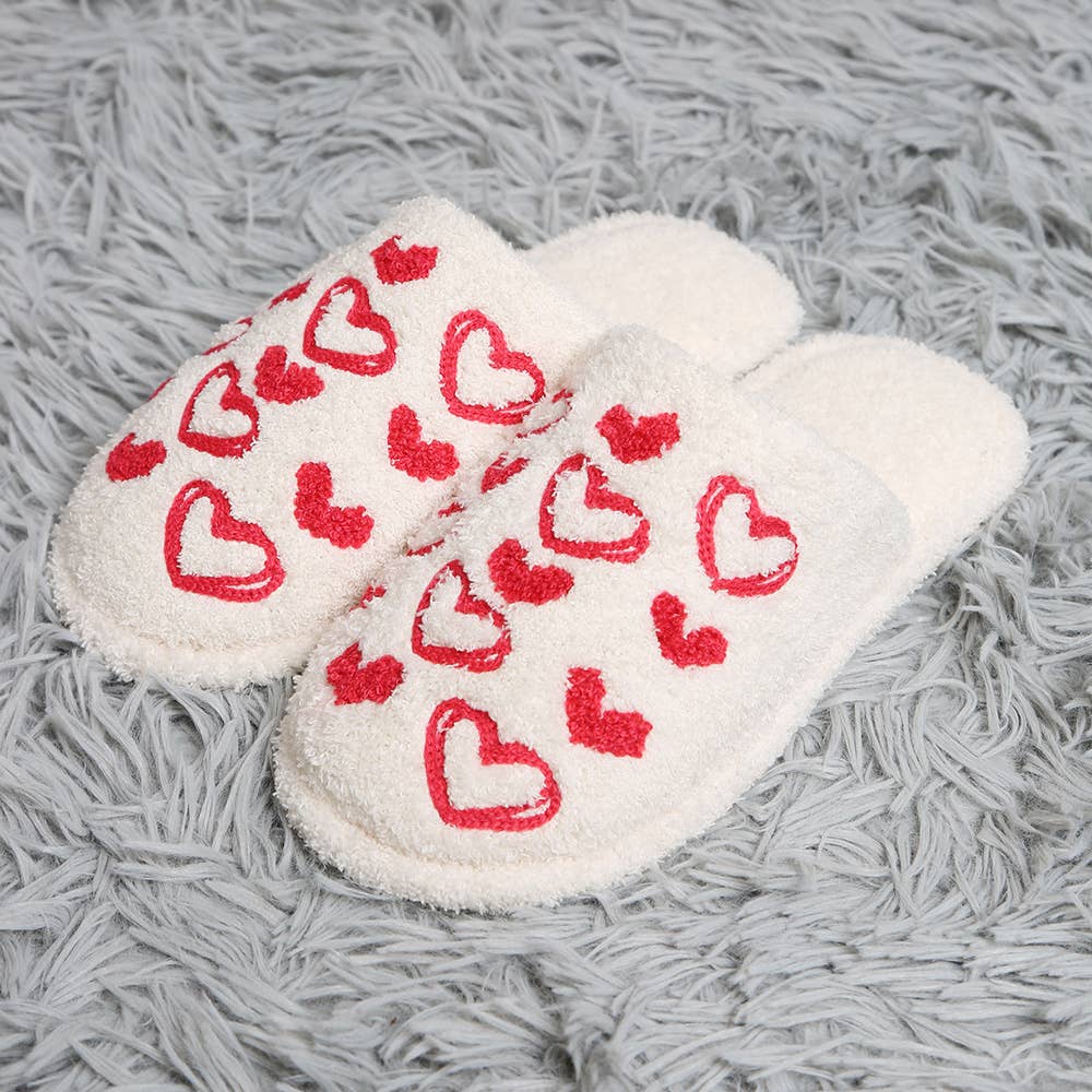Candy Heart Floor Slippers