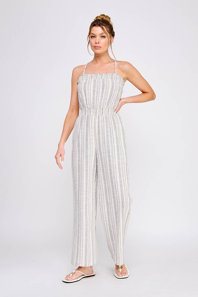 Striped Linen Jumpsuit