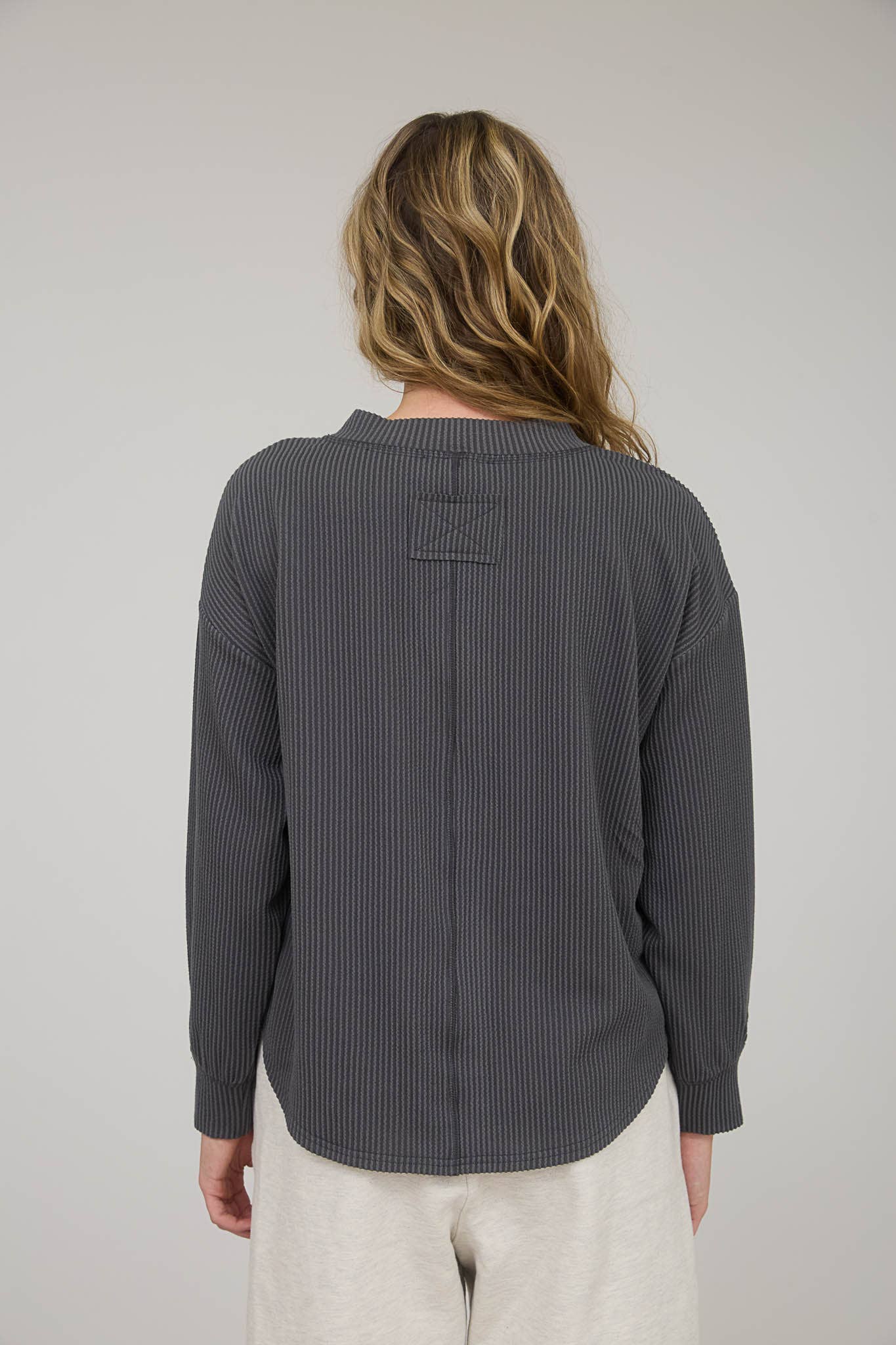 Ribbed Long-Sleeve - Charcoal