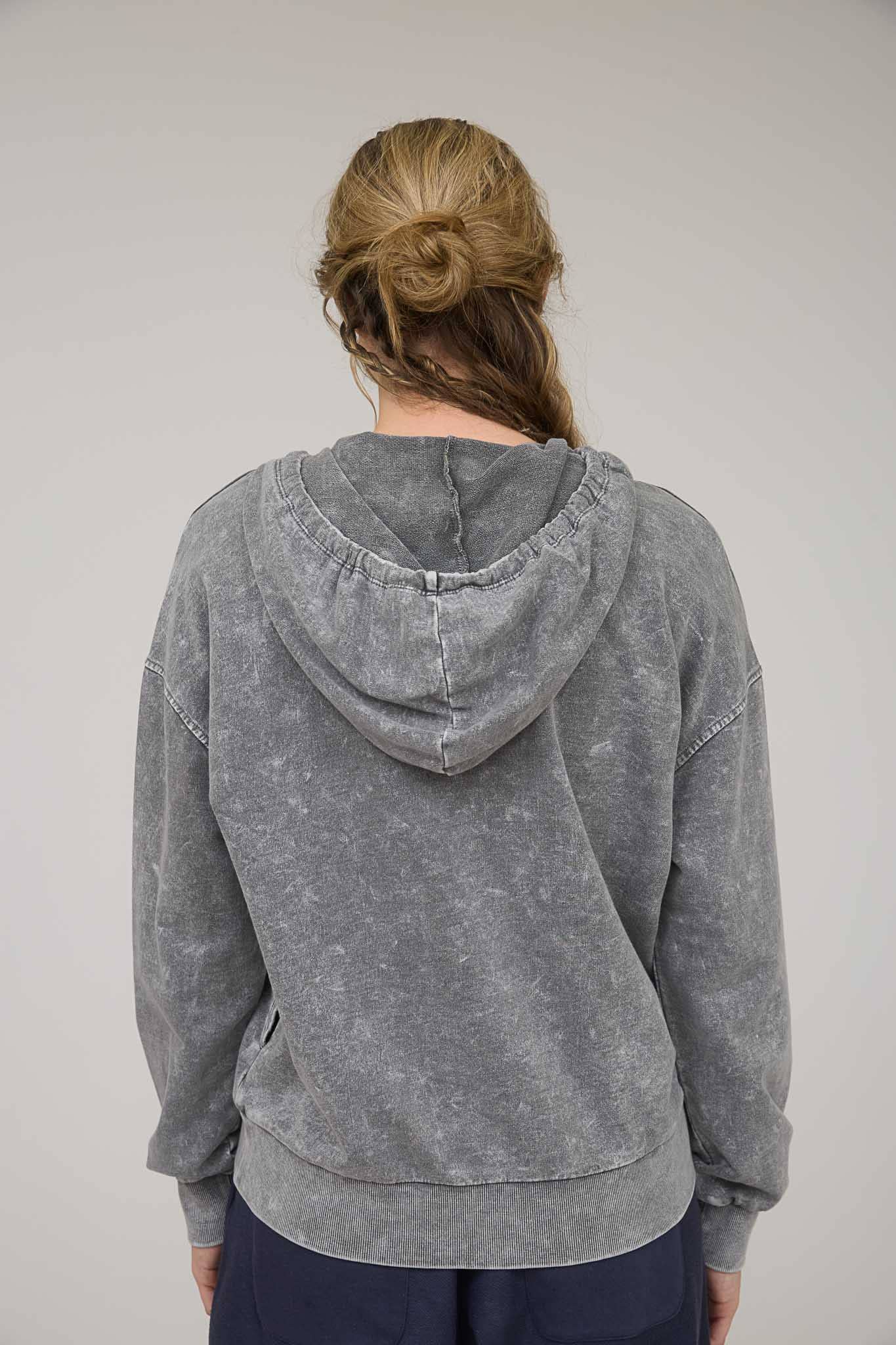Hooded Henley Sweater - Gray