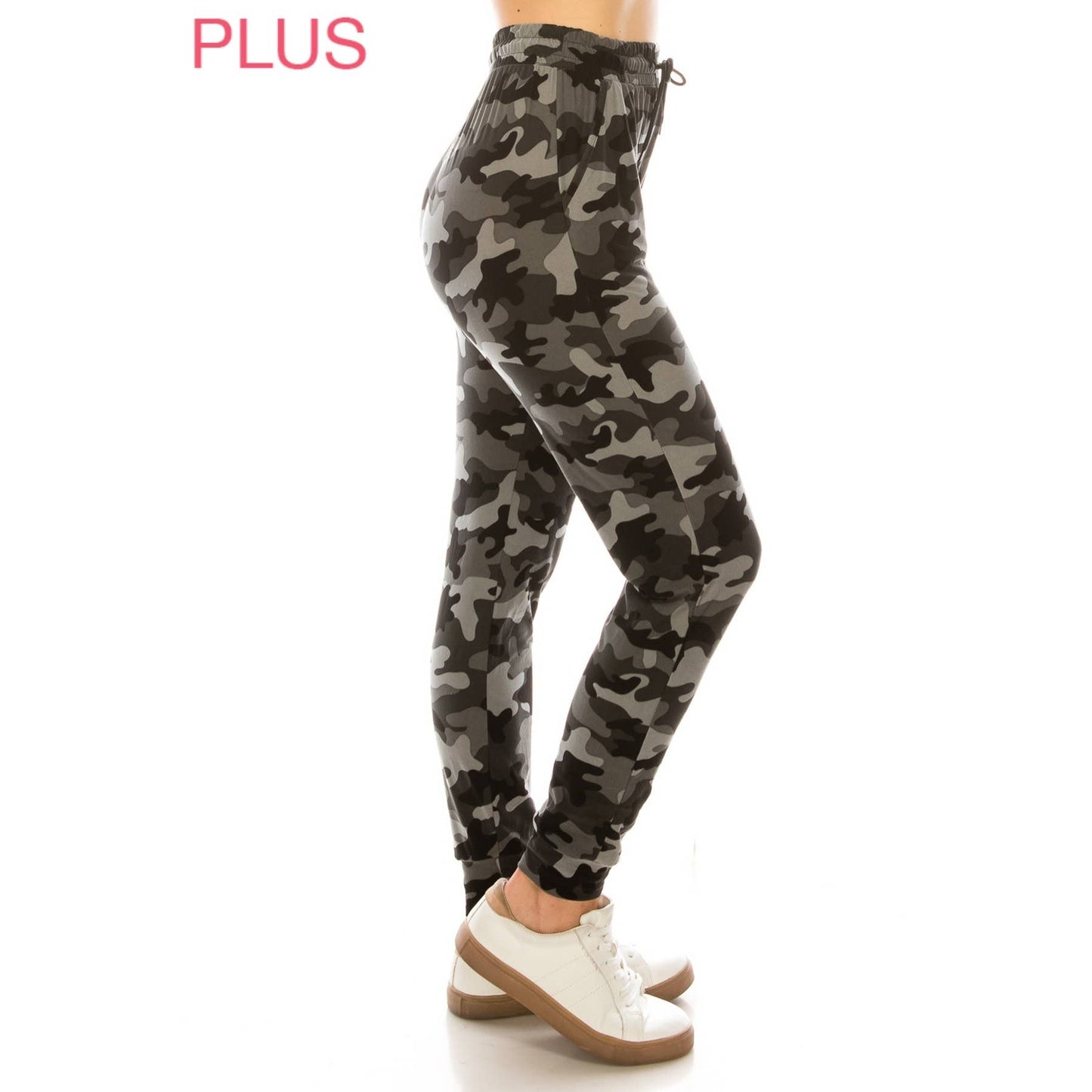 Plus Size Camo Joggers
