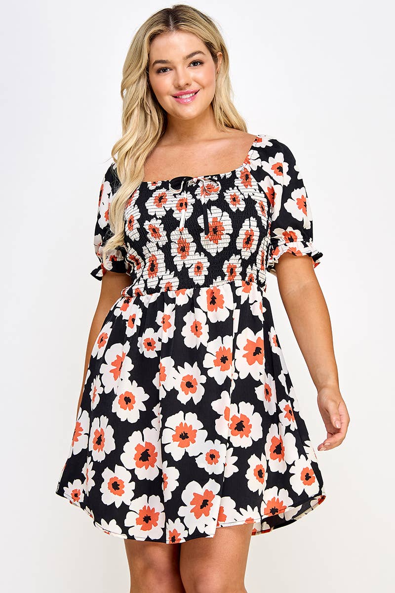 Plus Size Smocked Babydoll Dress