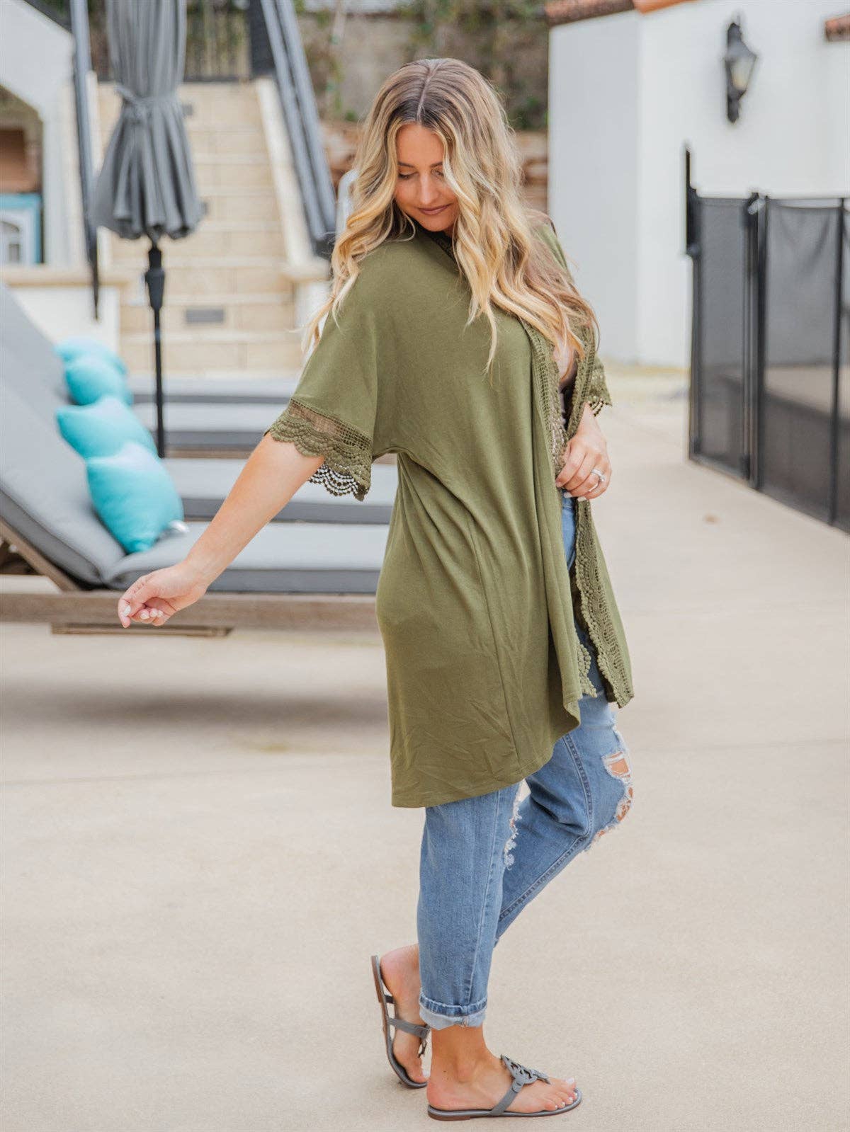 Sparrow Lace Kimono - Olive