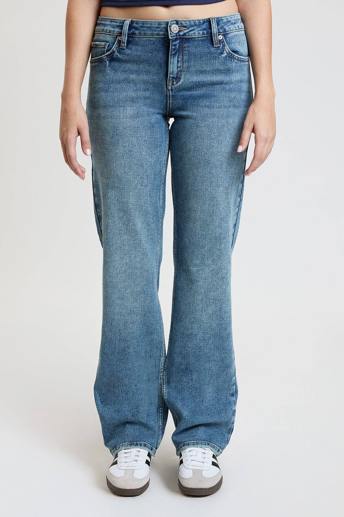 Maddy Mid Rise Straight Leg Jeans