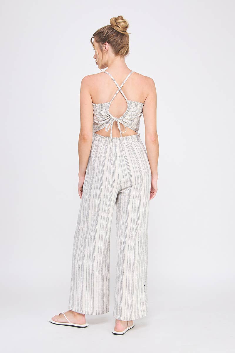 Striped Linen Jumpsuit