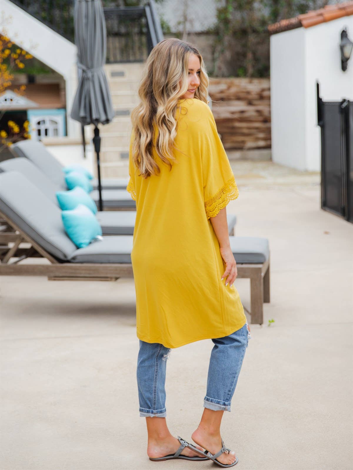 Sparrow Lace Kimono - Yellow