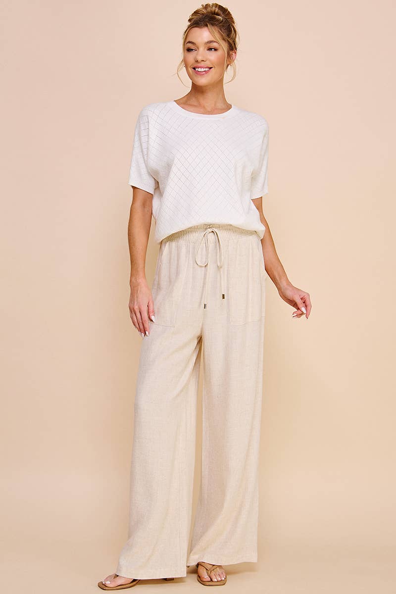 Linen Wide Leg Pants - Flax