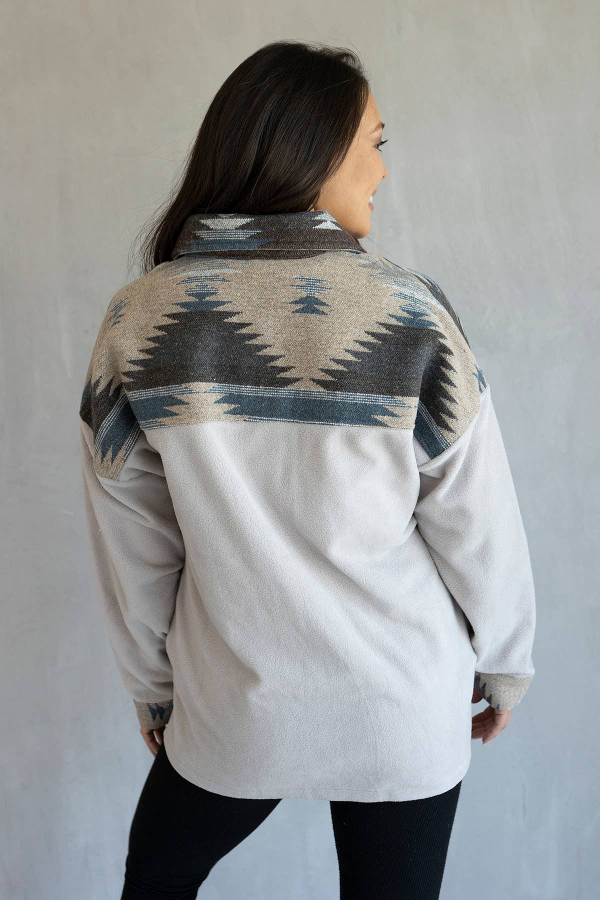 Aztec Blue Shacket w/Front Pockets