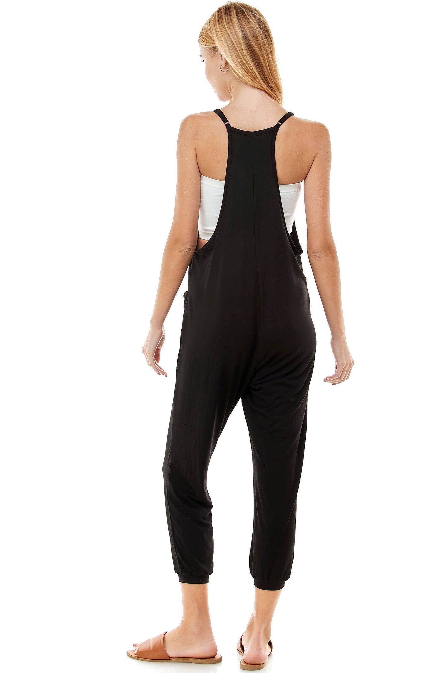 Deep V Neck Skinny Leg Jumpsuits