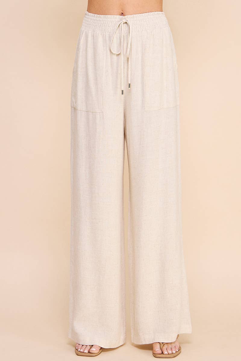 Linen Wide Leg Pants - Flax