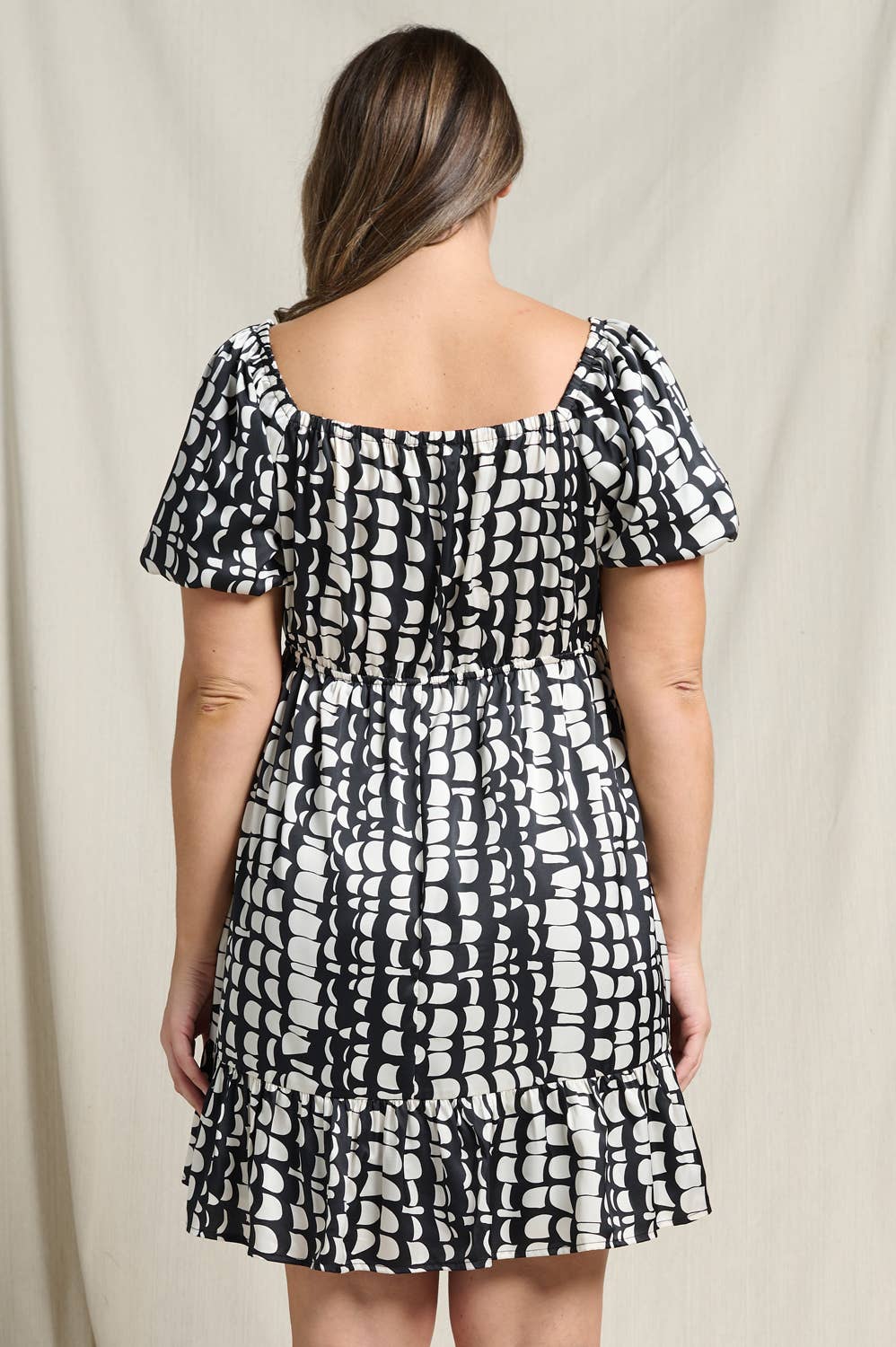 Abstract Babydoll Mini Dress - Plus Size