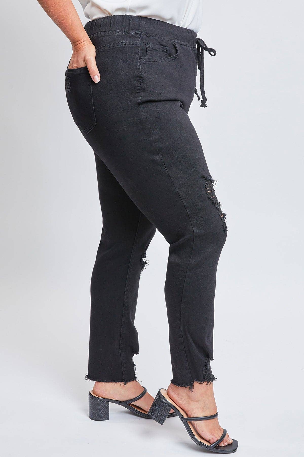 Plus Size High Rise Denim Joggers