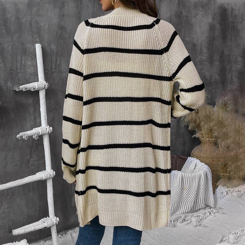 Striped Cardigan - Apricot