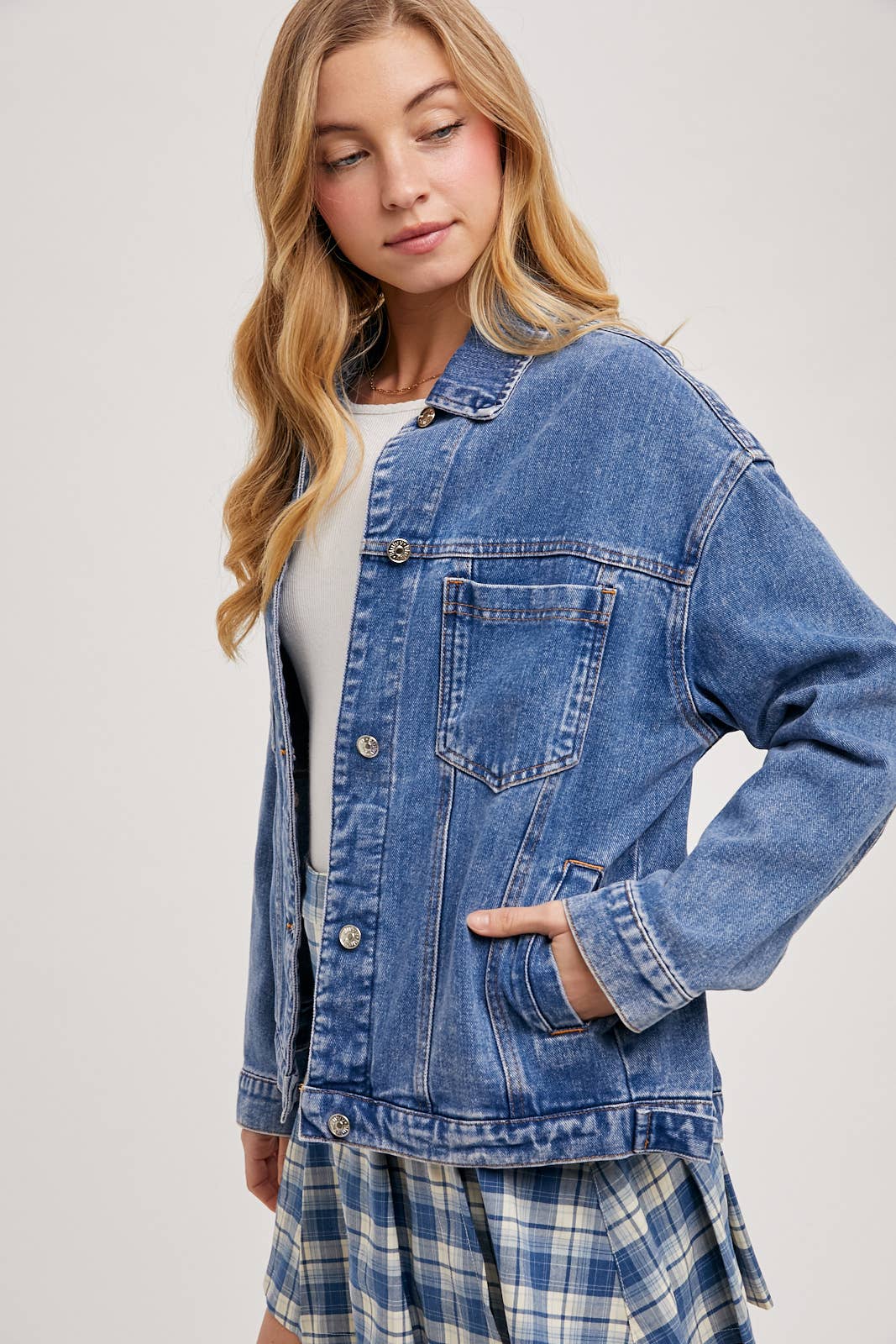 Demi Denim Jacket - Med Wash