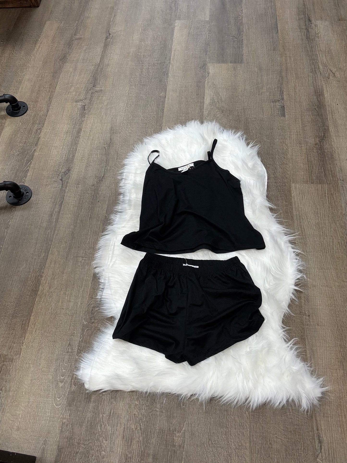Cami Top & Shorts Lounge Set - Black