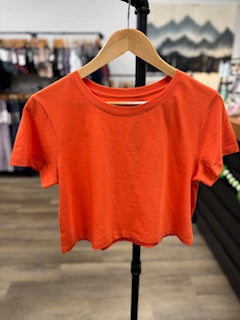 Carli Cotton Crop Top - Bright Orange