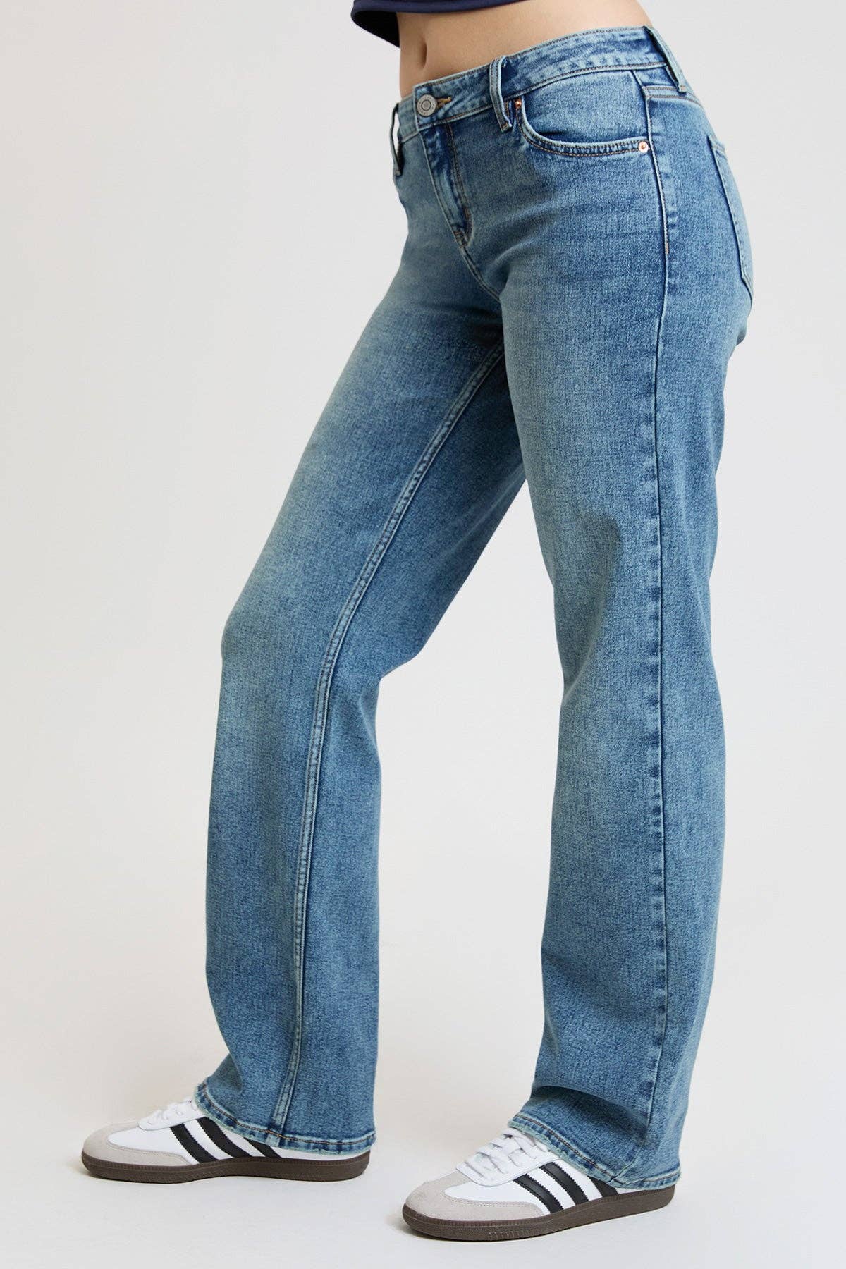 Maddy Mid Rise Straight Leg Jeans