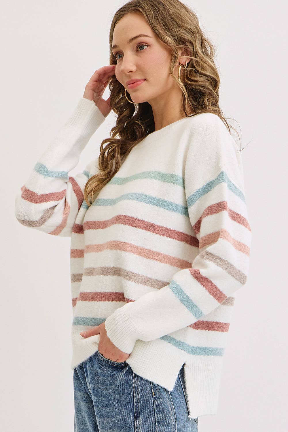 Cozy Stripe Knit Sweater