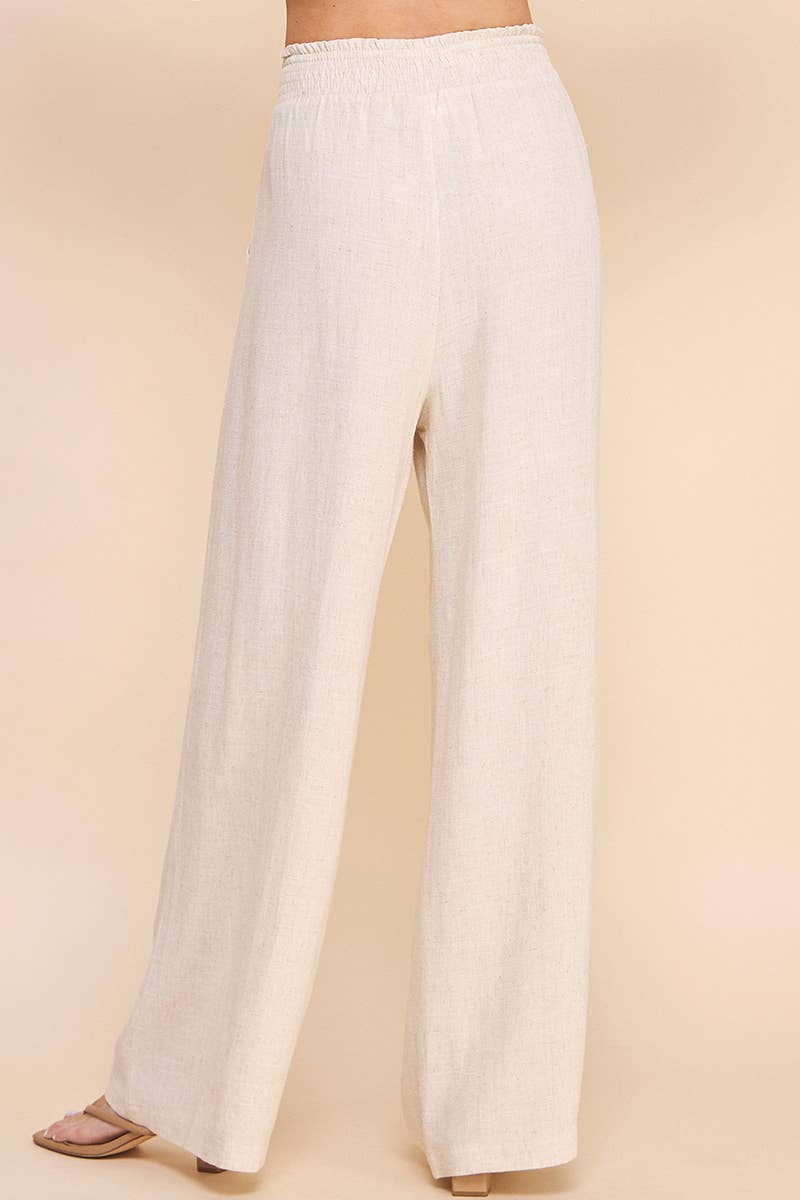 Linen Wide Leg Pants - Flax