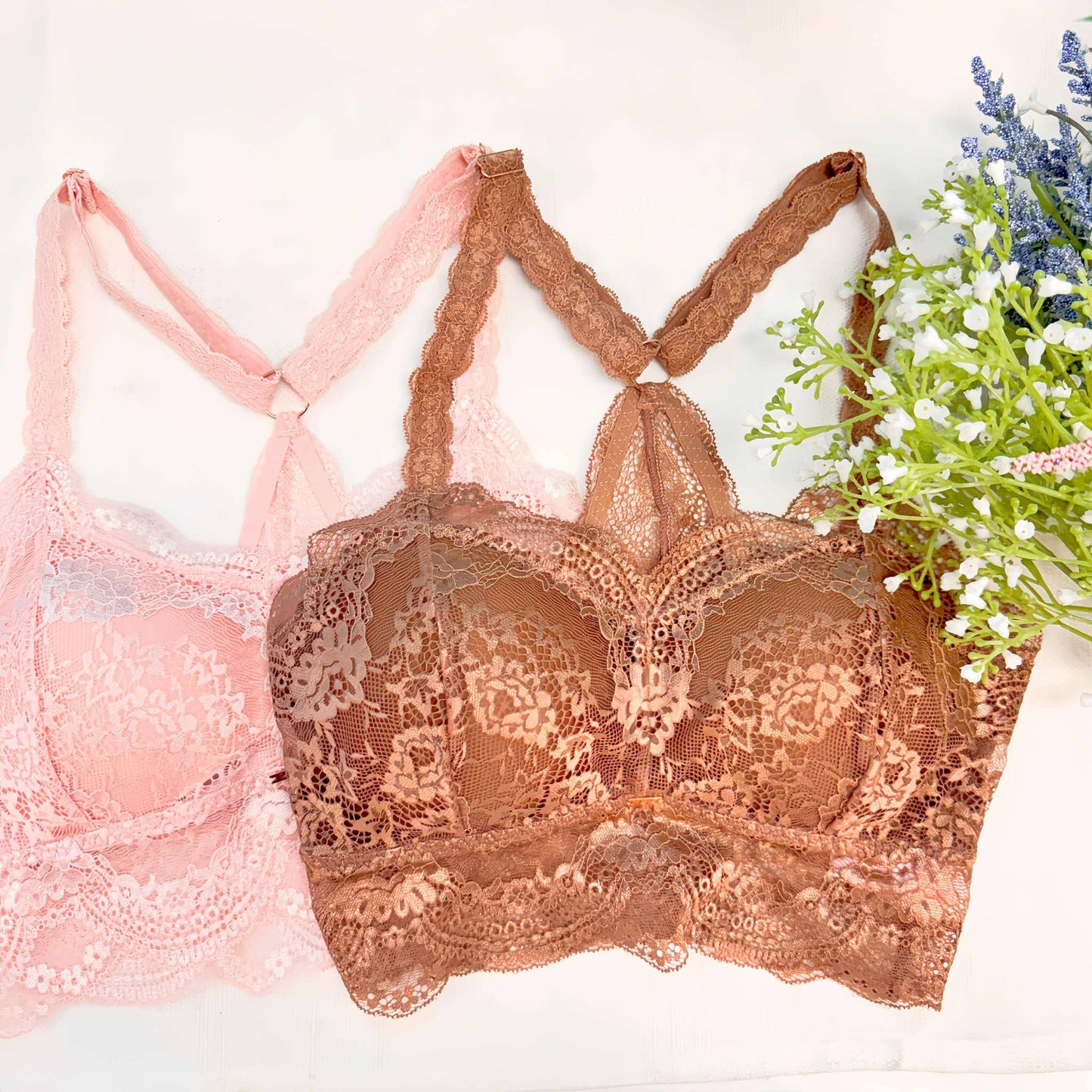 Natalie Lace Bralette -Mocha