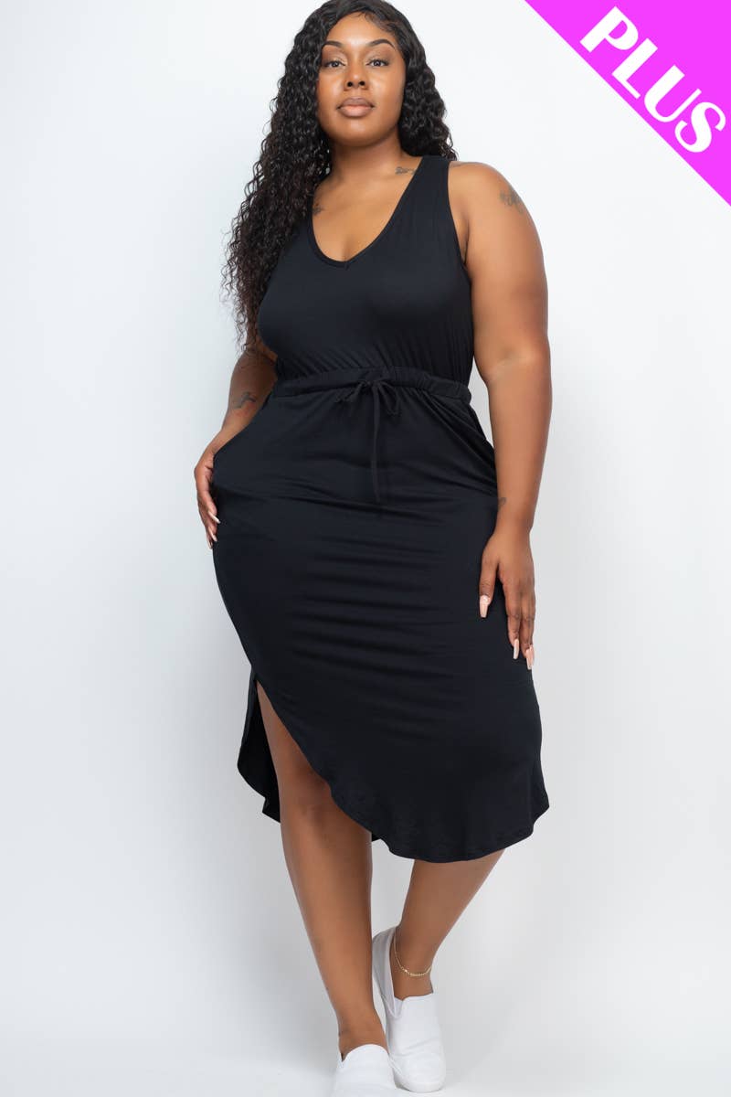 Monica Midi Dress - Plus Size - Black