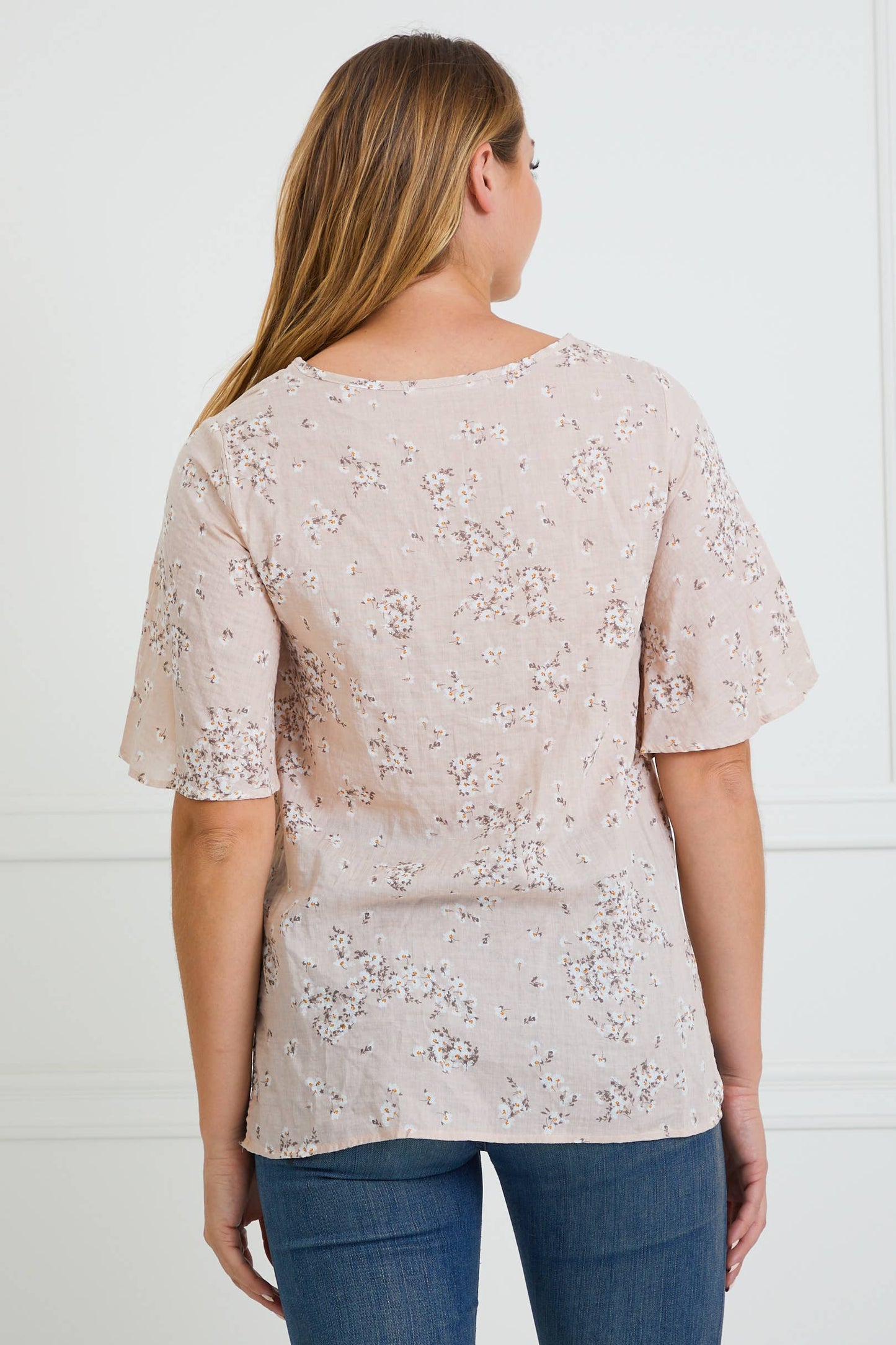 Carol Cotton Floral Blouse-Pink