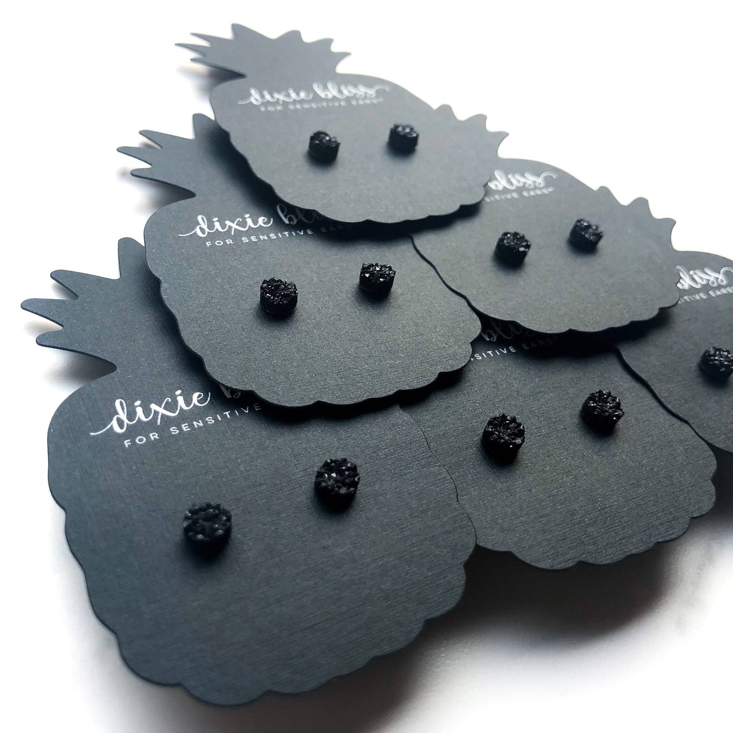 Micro Studs in Black - Earrings
