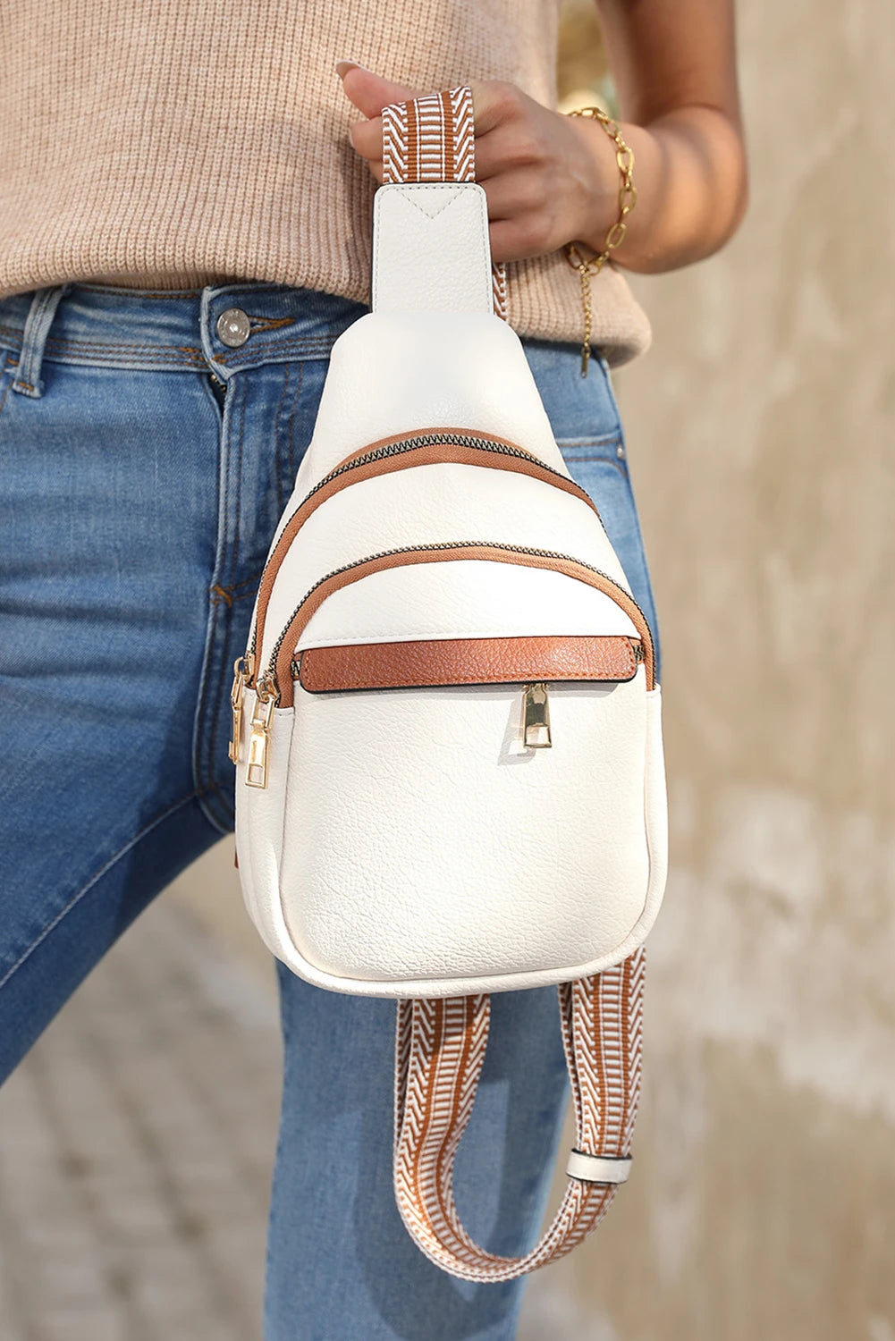 Casual White Sling Bag