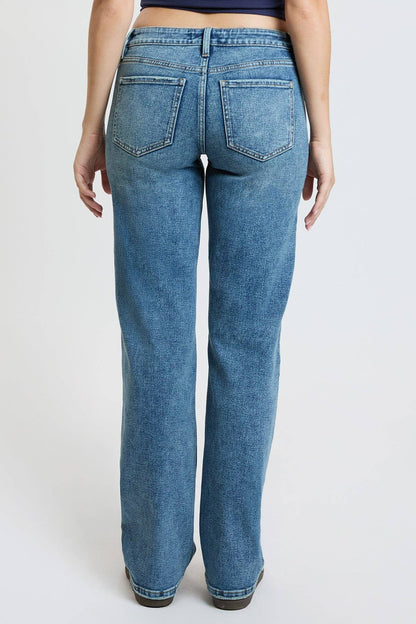 Maddy Mid Rise Straight Leg Jeans