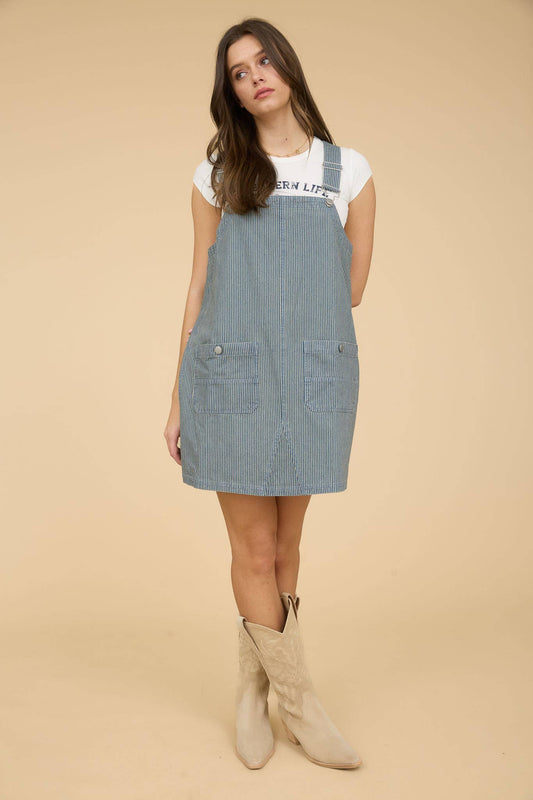 Stripe Overall Mini Dress