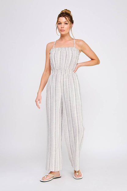 Striped Linen Jumpsuit