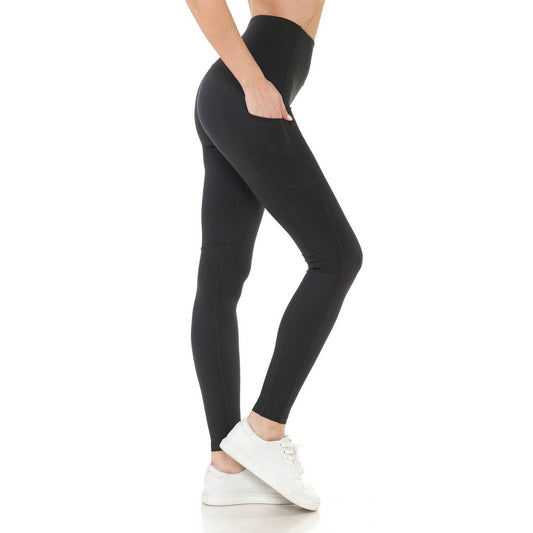 HighWaist Leggings Side Pockets - Black