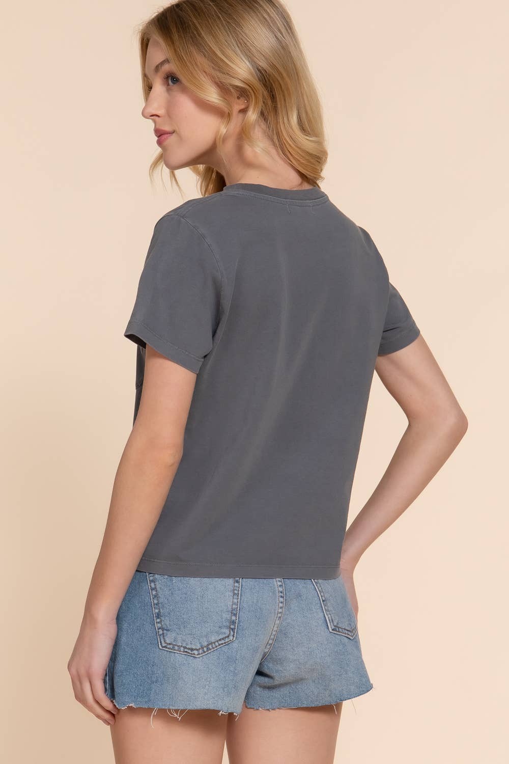 Short Sleeve Knit Top w/pocket