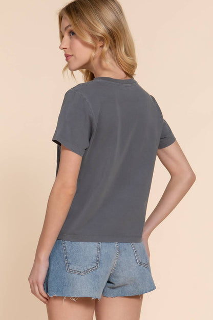 Short Sleeve Knit Top w/pocket