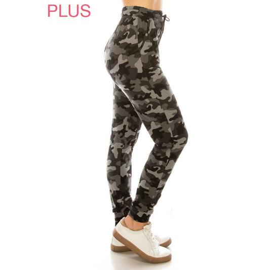 Plus Size Camo Joggers