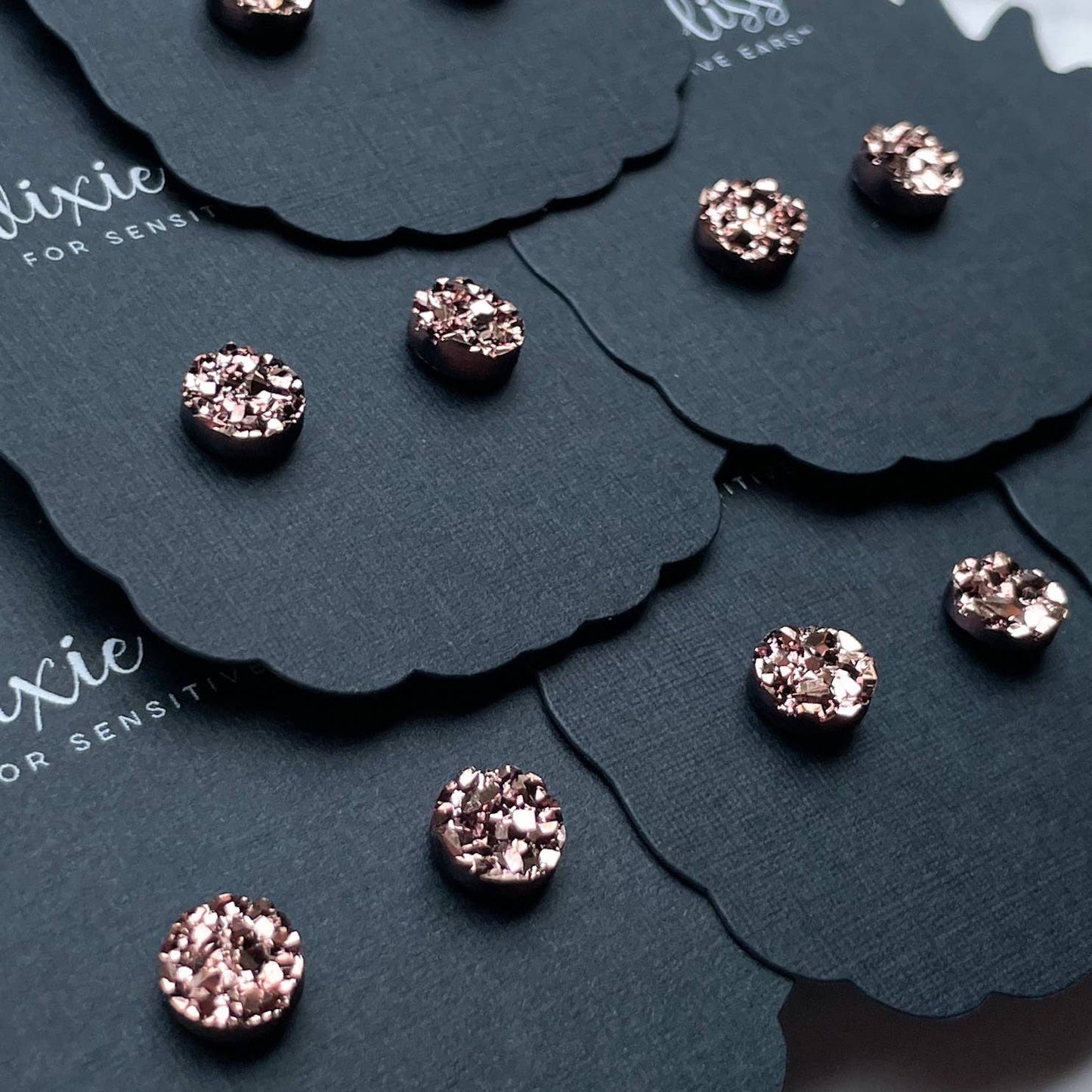 Stud Sparkle Rose Gold Earrings