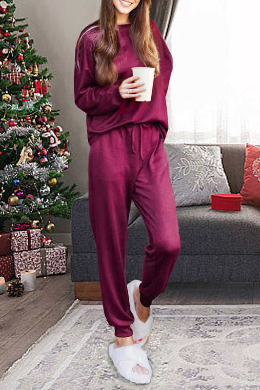 Lauren Lounge Set - Maroon/Red