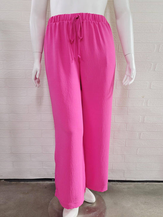 Plus Size Woven Pant - Fuchsia Rose
