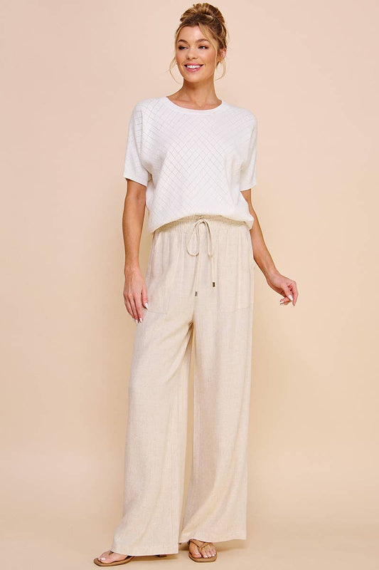 Linen Wide Leg Pants - Flax