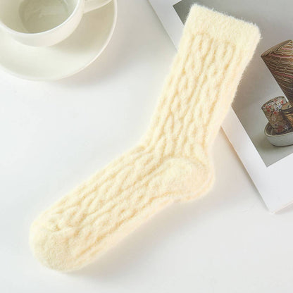 Twisted Pattern Fuzzy Socks