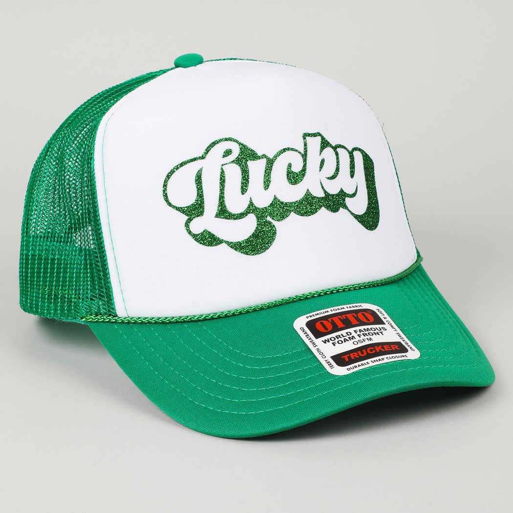 LUCKY Glitter Trucker Hat