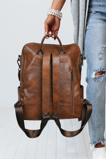 Brown Tassel Retro Backpack