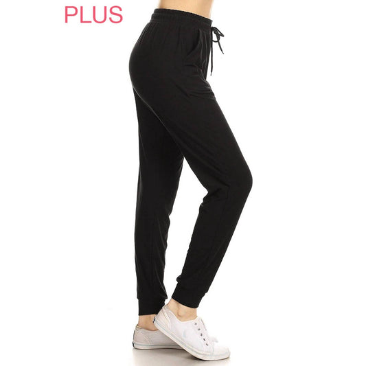 Plus Size Joggers - Wine