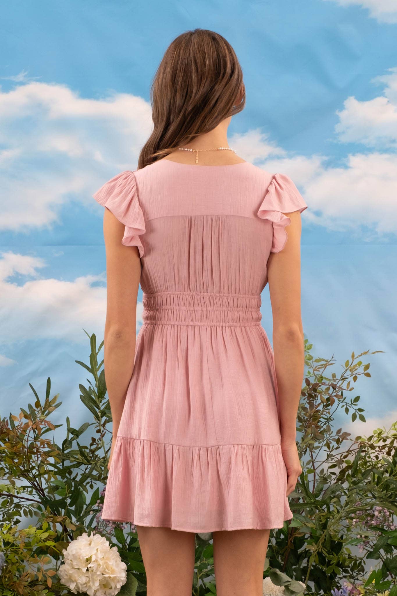 Ruffle Mini Dress - Pink