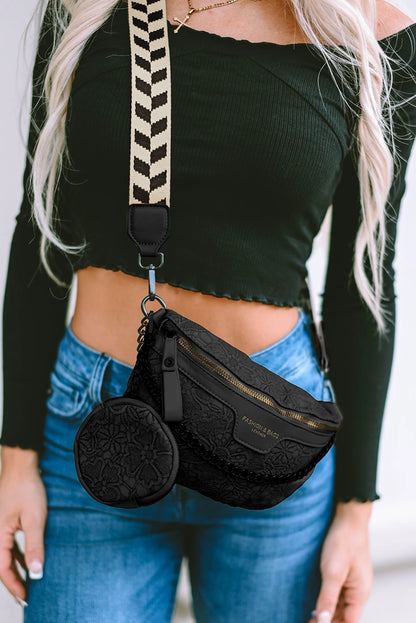 Vintage Crossbody Bag - Black