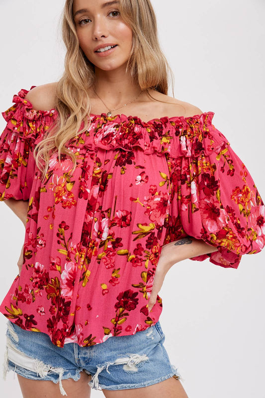 Off The Shoulder - Hot Pink