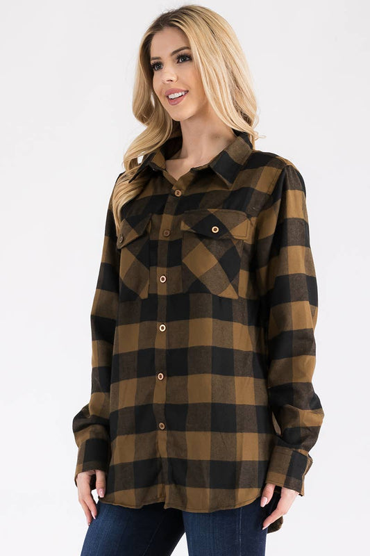 Fallon Flannel - Brown/Black