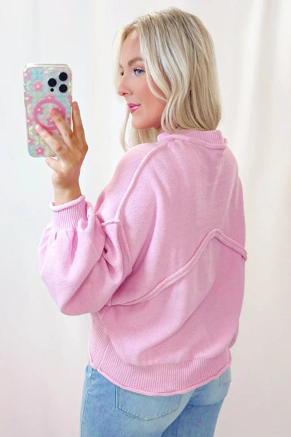 Paisley Pink Knit Sweater